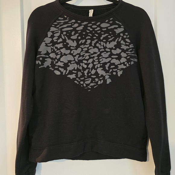Lululemon Snapshot Crew Reflective Crewneck‎ Sweatshirt Black Leopard Pockets  6 - Picture 3 of 11